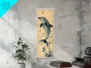 Framed Canvas Print Rustic Dolphin Art Coastal Decor in Nautical Theme, Minimalist Coastal Wall Art, Beach Living Room or Guest Room Decor