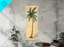 Framed Canvas Print Tall Skinny Palm Tree Art Nautical Coastal Decor, Beach-Inspired Tropical Wall Art, Guest Room Art, Gift Idea Her