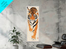 Framed Canvas Print Intense Tiger Painting, Wild Animal Art, Bold Orange Wall Decor, Living Room Above Sofa Art, Unique Gift Idea