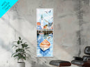 Tranquil Coastal Village with Seagulls Painting - Canvas Print for Nautical Wall Art, Coastal Scene Decor, Ocean-Inspired Art, Harbor Home Decor