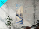 Winter Birch Tree Painting - Elegant Framed Canvas Print with Snowy Forest Scene in Minimalist Style for Nature Wall Art