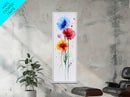Bold Watercolor Poppy Art - Framed Canvas Print Showcasing Vibrant Flower Composition in Artistic Minimalist Style