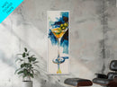 Martini Glass with Bold Blues, Watercolor Cocktail Art, Moody Martini Wall Art Canvas Print, Espresso Martini Wall Art, Modern Decor