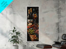 Still Life Oil Painting Print of Wine and Fruits - Kitchen Wall Art - Kitchen Decor - Kitchen Accent Piece - Oil Painting - Narrow Wall Art - Tall Skinny Art