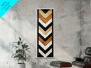 Retro Chevrons Wall Art - Framed Canvas Print - Mid Century Modern Wall Art - Unique Home Decor - Tall Narrow Art - Skinny Art