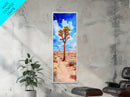Watercolor Painting Print of Joshua Tree California Framed Canvas Print - Tall Skinny Art - Landscape Painting of Joshua Tree California