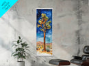 Joshua Tree Under a Starry Night Sky, Framed Canvas Print, Watercolor Landscape Painting Print, Southwestern Wall Art, Farmhouse Painting