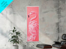 Preppy Dorm Room Wall Art Gift For Her, Framed Canvas Print, Pink Flamingo Painting, Tall Skinny Art, Narrow Wall Art, Skinny Art