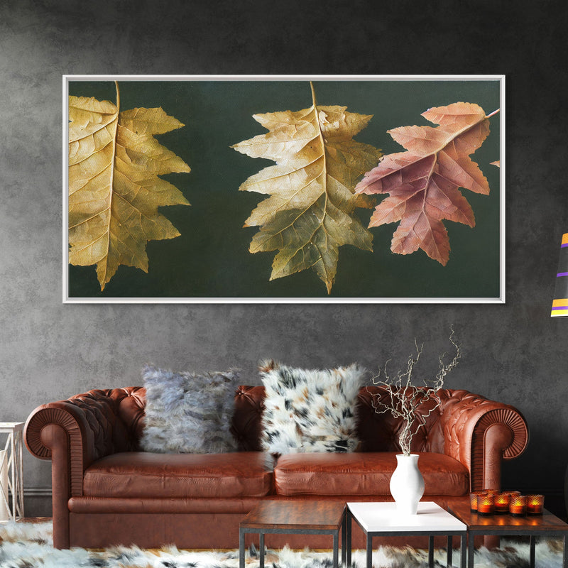 Autumn Leaf Arrangement Wall Decor, ready to hang canvas print wall art, Fall Decor