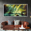 High Fantasy Wall Art, Secret Waterfall, ready to hang canvas print, framed art