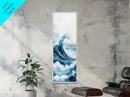Ocean Wave Art Framed Canvas Print Coastal Decor Nautical Wall Art Blue Abstract Art Minimalist Art Above Bed Wall Art Gift