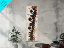 Espresso Cups Vertical Framed Canvas Print Coffee Wall Art Kitchen Long Narrow Rustic Farmhouse Art Living Room Decor