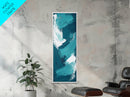 Oceanic Brushstroke Canvas Print in Teal and White, Abstract Art, Coastal Wall Art, Nautical Decor, Minimalist Art, Living Room Art