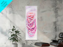 Pastel Beads Canvas Print - Whimsical Tall Narrow Art, Pink Pearl Inspired Jewelry Painting, Vertical Art for Boho Bedroom