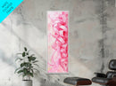 Pink Ribbons Canvas Print Abstract Feminine Wall Art Whimsical Vertical Decor Skinny Boho Gift Idea Light Pink Aesthetic