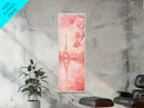 Eiffel Tower Reflection Pink Cherry Blossom Canvas Print Paris Wall Art Romantic Landscape Long Narrow Above Bed Vertical Art