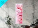 Elegant Hand Fans Framed Canvas Print Chinoiserie Wabi Sabi Wall Art Vertical Pink Decor Skinny Tall Art Light Pink Wall Art
