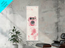 Retro Pink Camera Canvas Print Whimsical Wall Art Photography Lover Gift Living Room Art Vertical Pink Abstract Minimalist