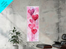 Dripping Heart Art Canvas Print, Moody Abstract Pink Wall Art, Romantic Living Room Art, Extra Vertical Skinny Tall Narrow Artwork