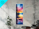 Framed Canvas Print Sunset Reflection Lake Tahoe Art Coastal Decor Nautical Painting Rustic Wall Art Living Room Art Christmas Gift