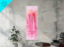 Light Pink Lipsticks Framed Canvas Print, Modern Whimsical Art, Abstract Vertical Art for Makeup Room or Girly Dorm Wall Decor