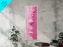 Pink Texture Abstract Framed Canvas Print, Minimalist Blotter Art in Light Pink Tones, Skinny Wall Art for Modern Bedroom or Office