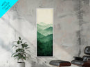 Smoky Mountain Layers Framed Canvas Print Serene Landscape Painting Green Nature Scene Above Sofa Art Living Room Decor