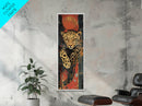 Striking Leopard Canvas Print with Abstract Background, Bold Wild Cat Wall Art, Ideal for Rustic Decor and Living Room Accent