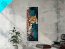 Leopard Wall Art Framed Canvas Print Featuring Elegant and Colorful Design, Perfect Vertical Boho Home Decor Accent Piece