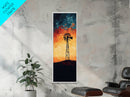 Windmill Canvas Print Southwest Wall Art, Moody Desert Sunset Artwork, Rustic Decor, Joshua Tree Inspired, Gift Idea for Her