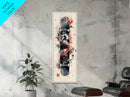Graffiti Style Skateboard Canvas Print, Abstract Red and Black Wall Art, Urban Skateboard Art, Gift Idea for Living Room or Bedroom