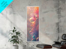 Ethereal Bubble Abstract Framed Canvas Print in Soft Pastels, Light Pink Wall Art Ideal for Bedroom or Contemporary Spaces