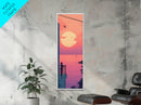 Pastel Sunset Balcony Canvas Print Pink Orange Wall Art Coastal Cowgirl Art Bedroom or Living Room Farmhouse Decor Unique Piece