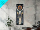 Dreamcatcher Deer Canvas Print Featuring Boho Sacred Geometry Art, Native Inspired Dark Angels Wall Art Ideal For Gift Idea