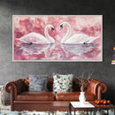 Elegant Swan Painting Framed Canvas Print Featuring Swan Painting and Moody Art Pink Wall Art Bedroom Wall Art Romantic Living Decor