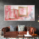 Gold Frame Abstract Framed Canvas Print Featuring Pink Abstract Art and Whimsical Art Light Pink Wall Art Minimalist Rustic Decor