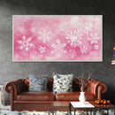 Snowflake Christmas Canvas Print, Winter Wonderland Art, Light Pink Wall Decor, Festive Holiday Artwork, Cozy Seasonal Charm Gift