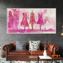 Chic Pink Dress Canvas Print | Fashion Inspired Artwork | Retro Pink Abstract Wall Art | Bedroom or Boutique Framed Decor | Trendy Art
