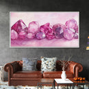 Gemstone Painting Canvas Print - Pink Abstract Art Minimalist Gemstone Painting Coastal Decor Feminine Gift Idea Wall Ar