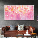 Magical Fairy Light Pink Abstract Canvas Print with Bokeh Lights, Ideal Whimsical Art for Living Room, Vertical Skinny Wall Art