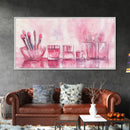 Makeup Brushes Still Life Canvas Print Light Pink Wall Art Dorm Decor Wabi Sabi Art Gift Idea Living Room or Vanity Artwork