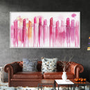 Assorted Lipstick Shades Illustration in Light Pink Wall Art on Canvas Print, Makeup Lover's Room or Vanity Decor Idea