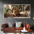 Vibrant Lion Wall Art Framed Canvas Print With Rustic Decor Perfect Above Sofa Living Room Art Gift Idea Wild Elegance Home Decor