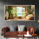 Surfside View Canvas Print Coastal Cowgirl Wall Art Tropical Beach Room Decor Nautical Wall Art Living Room Art Farmhouse Art Gift Idea