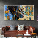 Afrocentric Wall Art Framed Canvas Print, Geometric African Art, Bold Living Room Decor, Unique Moody Art Gift Idea, African Art Print