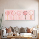 Minimalist Mirrors Framed Canvas Print Light Pink Wall Art Geometric Art Whimsical Art Modern Bedroom Decor Skinny Wall Art