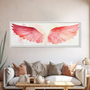 Angel Wings Canvas Print, Pink Abstract Art with Light Tones, Whimsical Zen Wall Art for Bedroom, Gift Idea for Spirituality Lovers