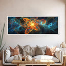 Fiery Blossom Framed Canvas Print Blossom Painting Artwork Nature-Inspired Wall Art Living Room Horizontal Decor