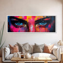 Vibrant Eyes Abstract Canvas Print, Modern Whimsical Wall Art, Colorful Art Gift Idea Bedroom Boho Artistic Expression Decor