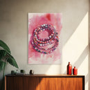 Vibrant gemstone bracelet painting with framed canvas print, gemstone painting, pink abstract art, moody art, living room decor